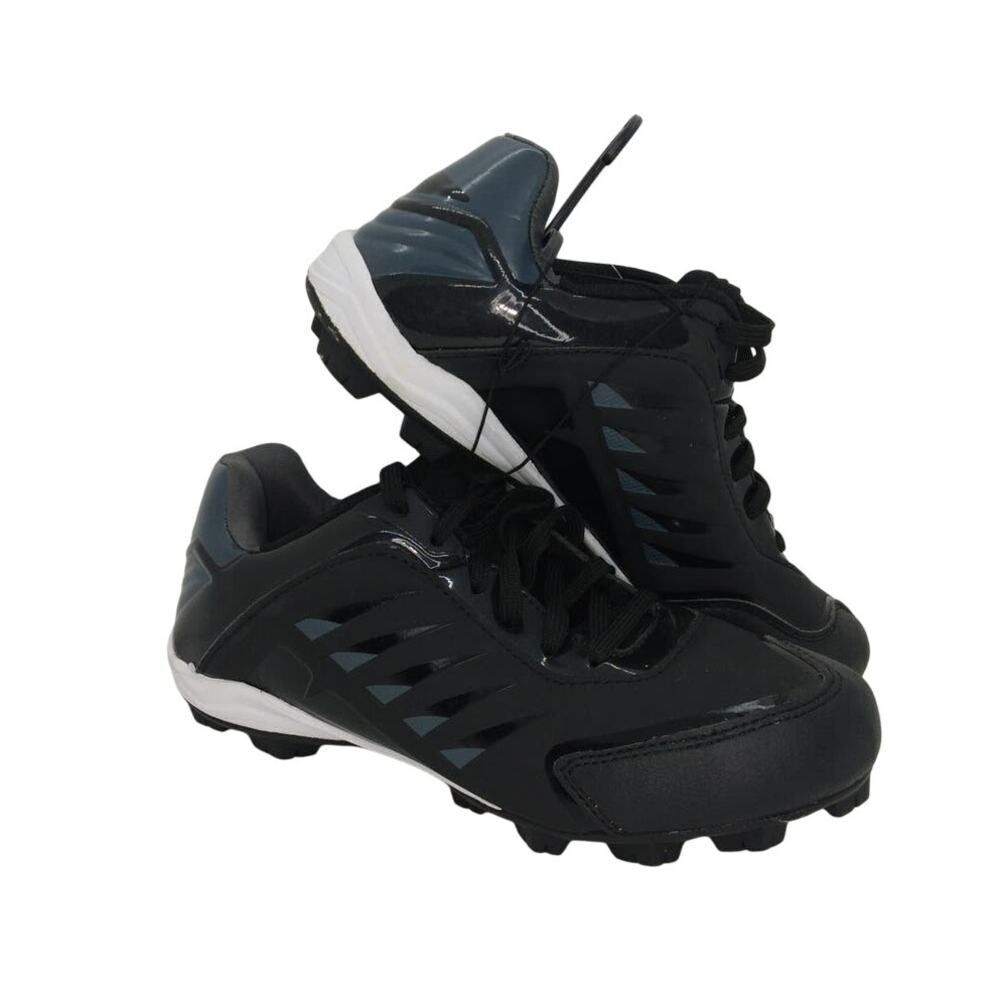 ATHLETIC WORKS Boys New Black & Gray Baseball Sneakers -Size: 6